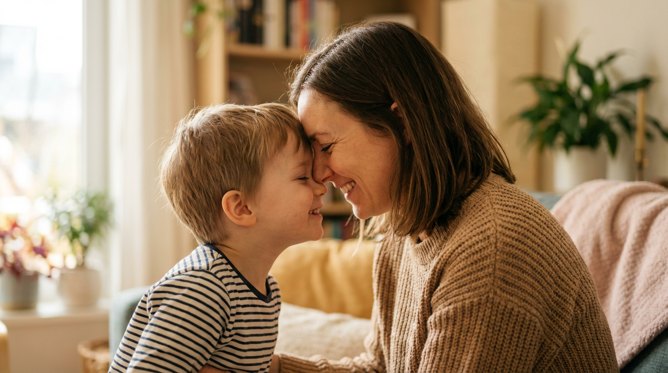 Mother and child bonding moment